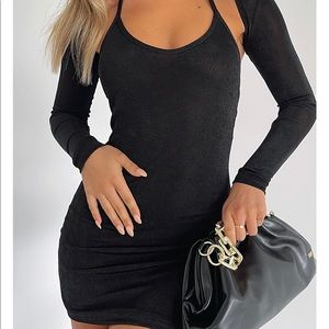 Brand New Black White Fox Mini Dress